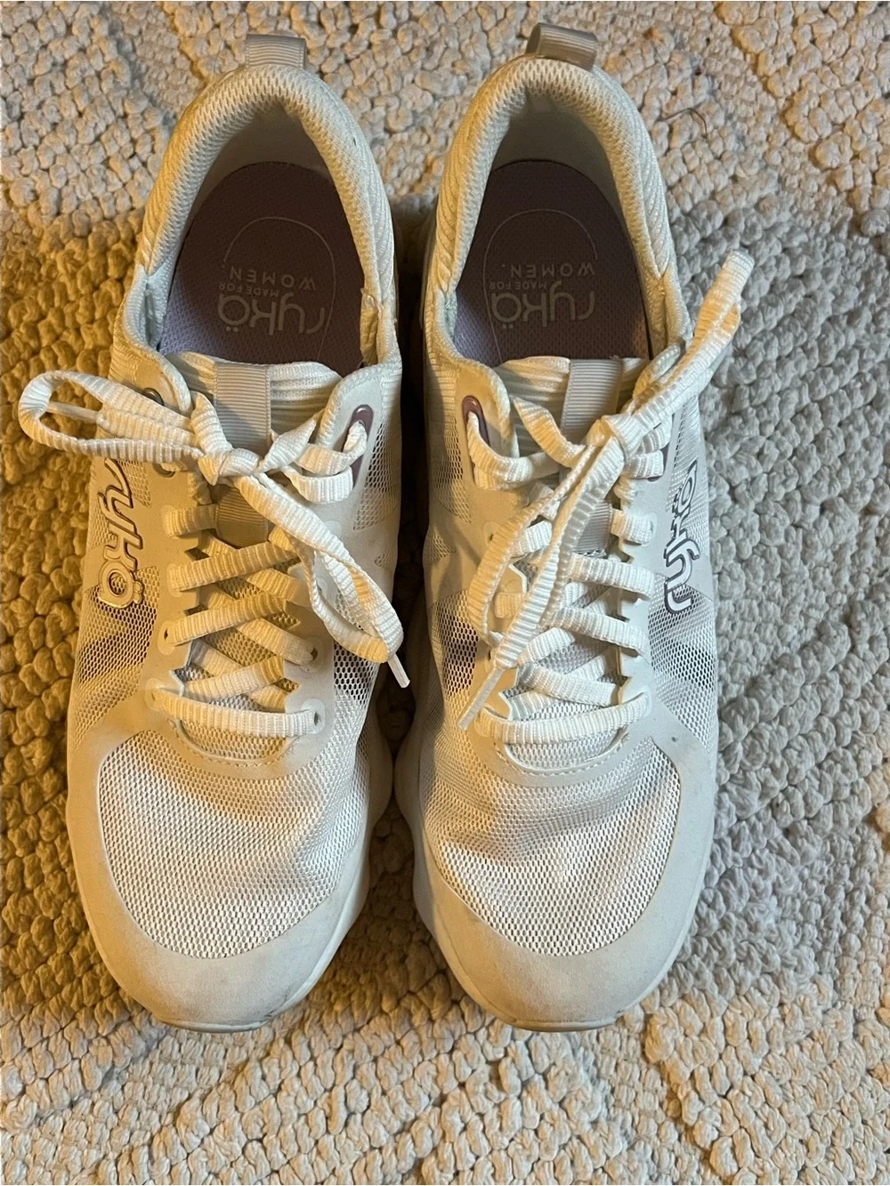 Ryka Women's White Mesh Athletic Sneakers